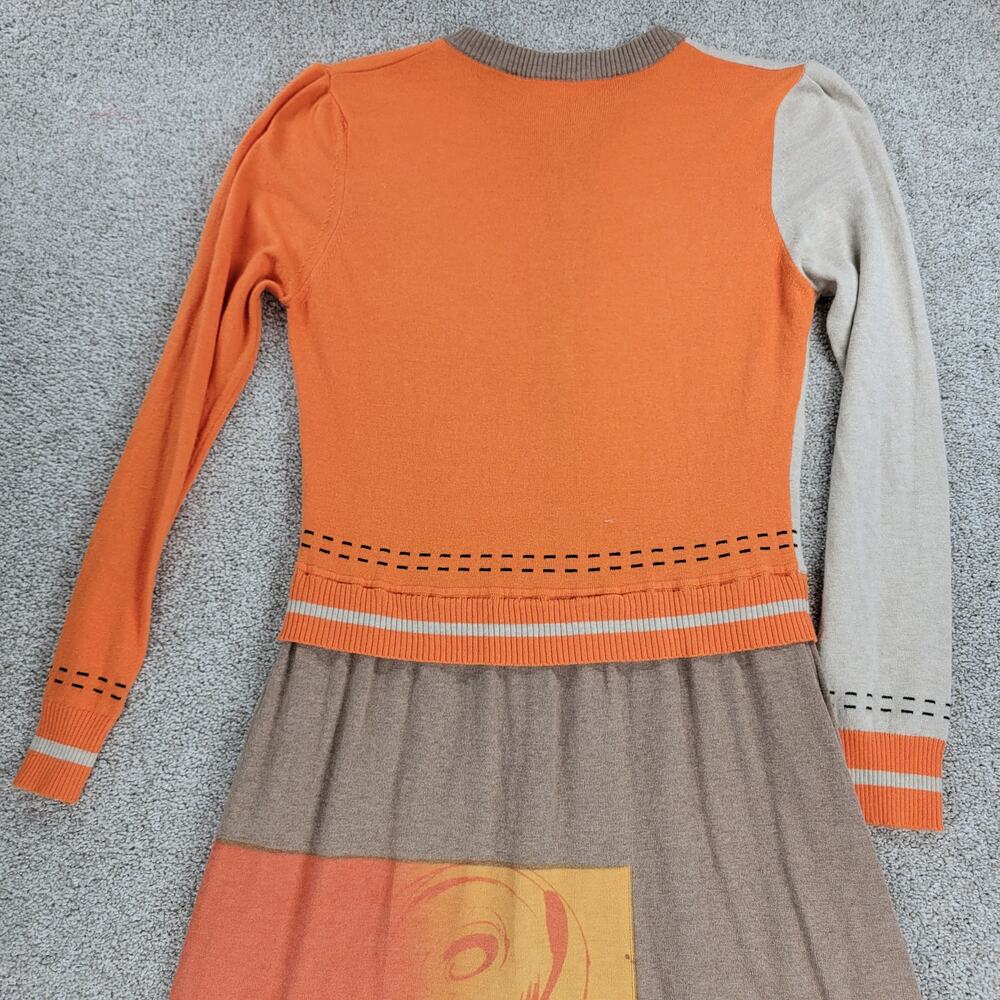 Elisa Cavaletti Blu Sweater Dress Womens 6 Cashmere Wool Blend Patchwork Knit - Picture 5 of 16